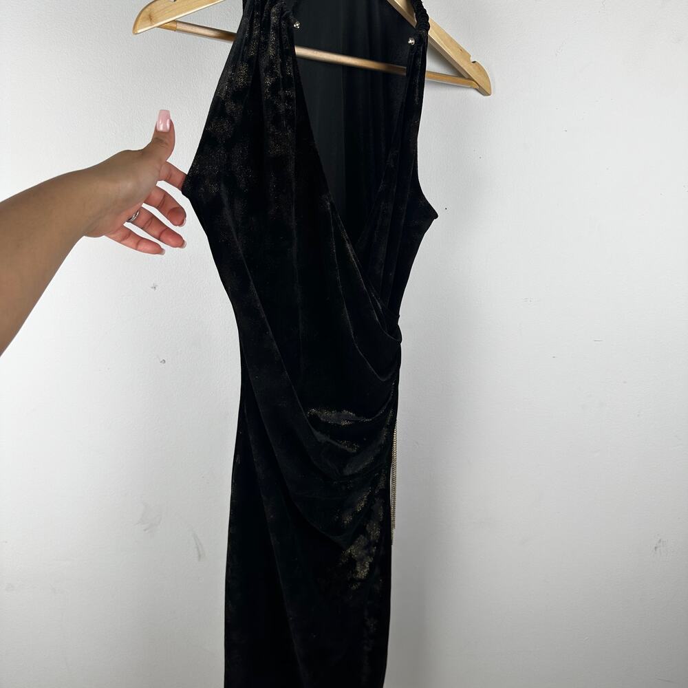 Elie Tahari Belecia Faux Wrap Sleeveless Velvet Dress mob wife aesthetic Medium - Picture 5 of 7